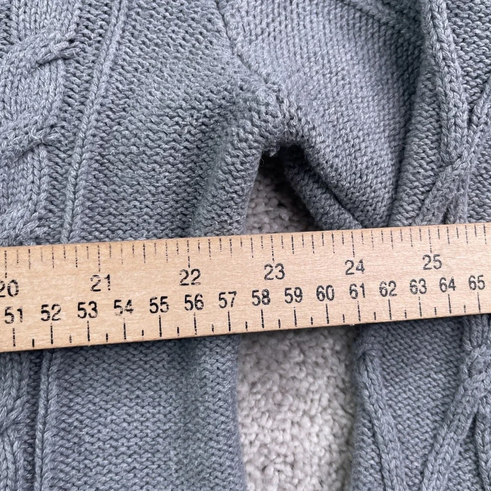 Old Navy Sweater Mens Large Gray Shawl Collar Cable Knit Button Up Cardigan Cozy